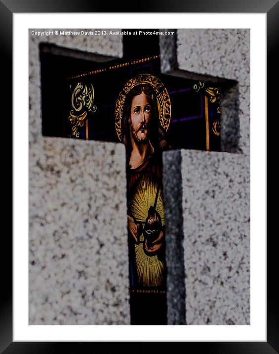 Jesus Cross Framed Mounted Print by Matthew Davis