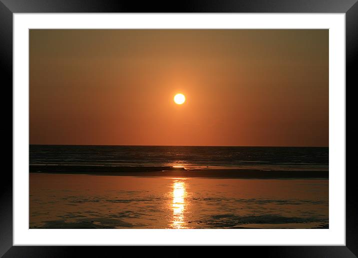 sunset Framed Mounted Print by arsenalfc Brown