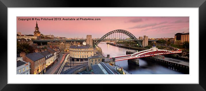 Newcastle Panorama Framed Mounted Print by Ray Pritchard