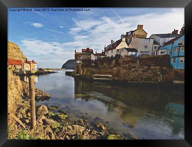 Harbour Entrance Staithes Framed Print by keith sayer