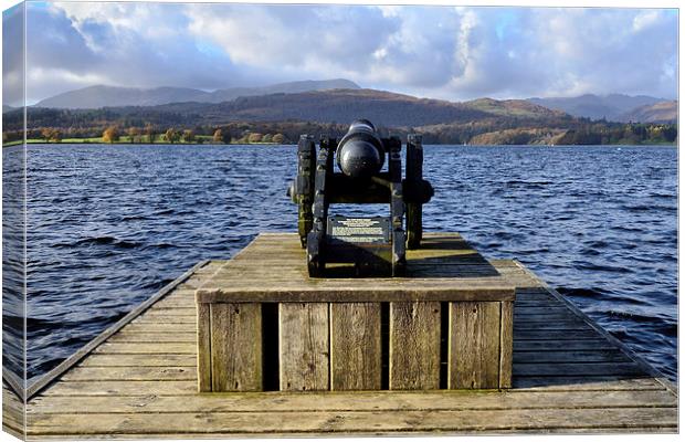 The Low Wood Cannon Windermere Canvas Print by Gary Kenyon