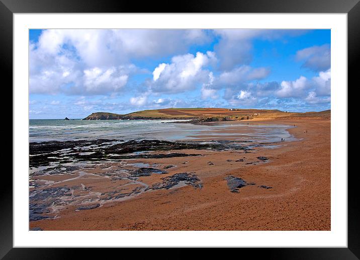 Trevose Beach and Headland Framed Mounted Print by Paul Scoullar