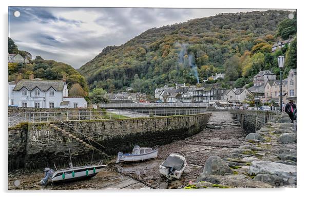 Lynmouth in Autumn Acrylic by Andy dean