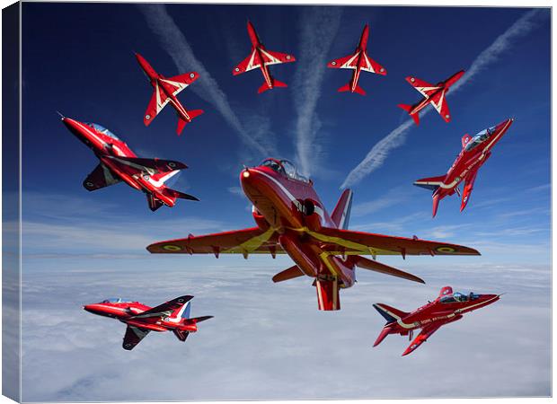 Red Arrows Canvas Print by Oxon Images