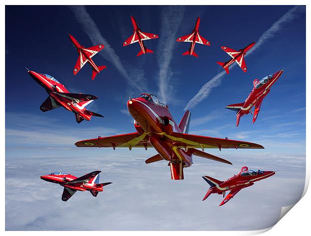 Red Arrows Print by Oxon Images