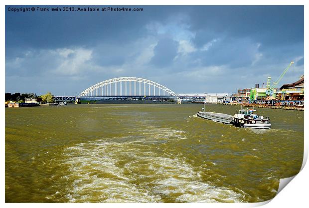One of the many Rhine bridges. Print by Frank Irwin