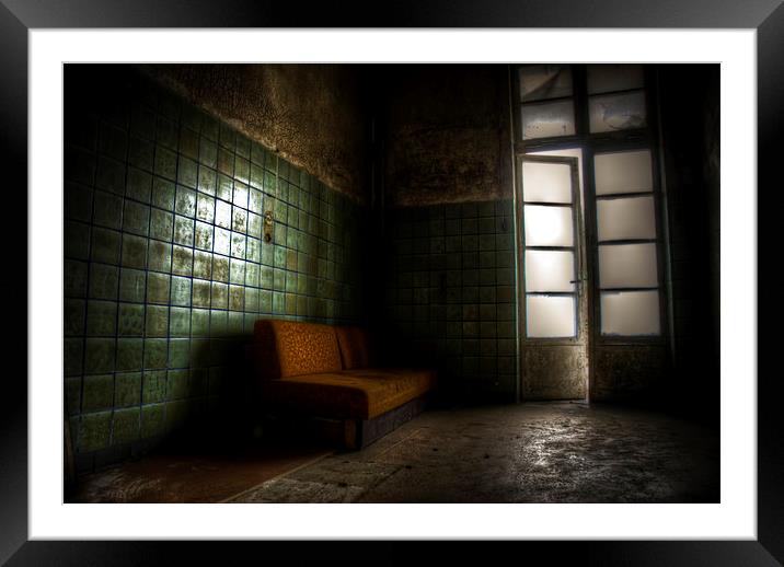 Sofa of darkness Framed Mounted Print by Nathan Wright