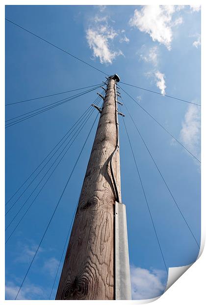 Telegraph pole to the sky Print by Dean Mitchell