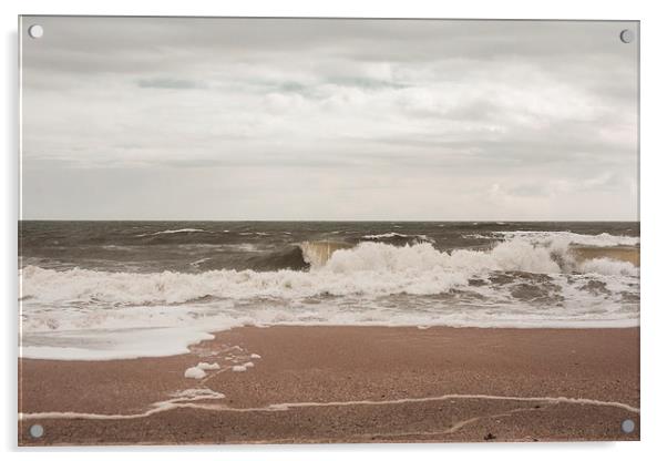 Overcast and Rip Tide Warnings Acrylic by Judy Hall-Folde