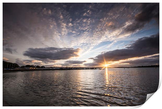 Sunset over Parkstone Bay Print by Phil Wareham