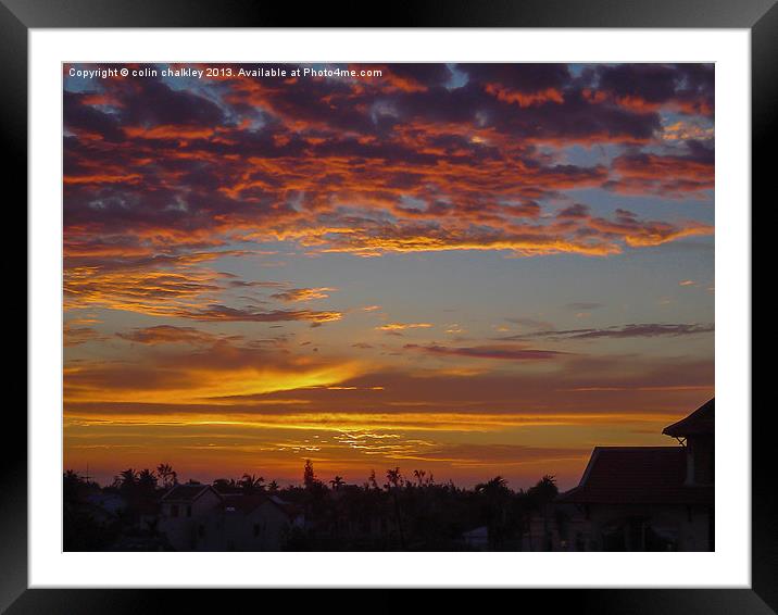 Sunset in Hue Framed Mounted Print by colin chalkley