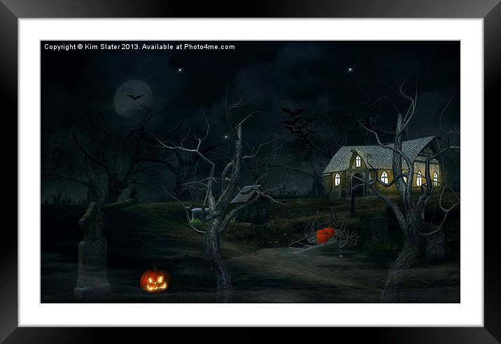 The Haunted Graveyard Framed Mounted Print by Kim Slater