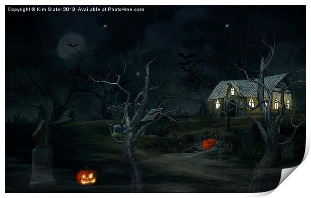 The Haunted Graveyard Print by Kim Slater