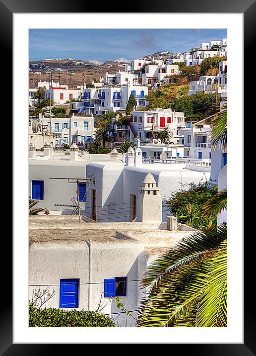 Mykonos Boxes Framed Mounted Print by Tom Gomez