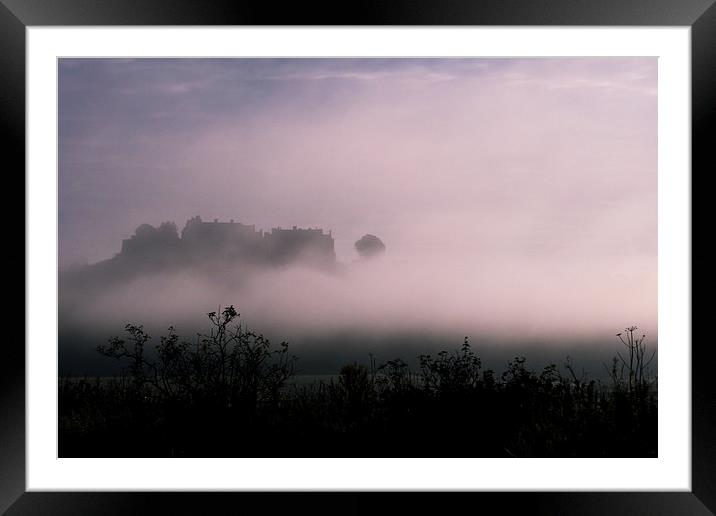 Stirling Castle in the clouds Framed Mounted Print by Bob  Dale