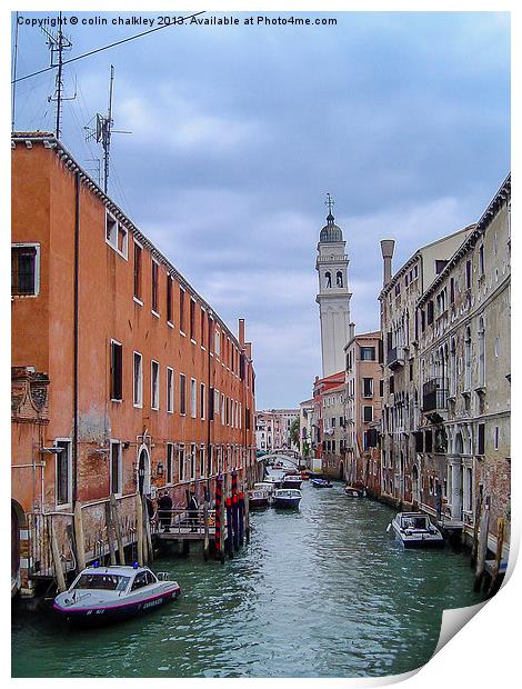 Venetian Canal Print by colin chalkley