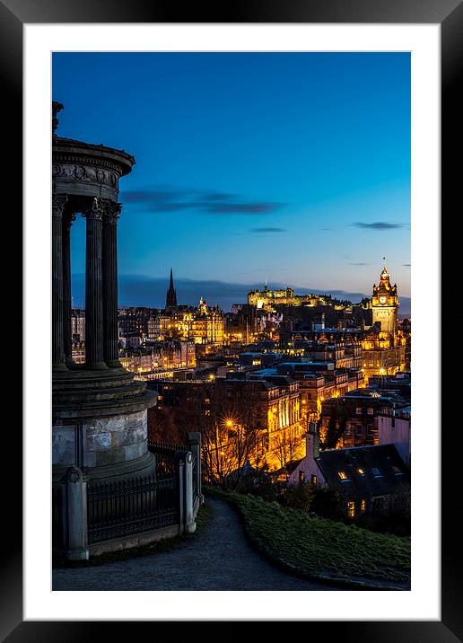 Calton Hill View. Framed Mounted Print by Kevin Ainslie