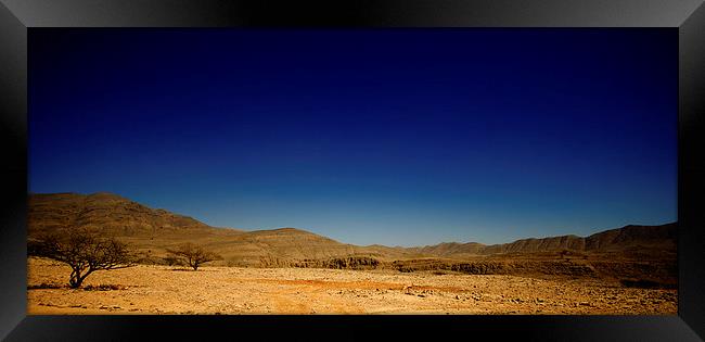 Deep Blue Desert Sky Framed Print by Steve Cowe