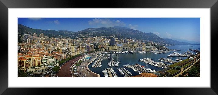 Monte Carlo Panorama Framed Mounted Print by Colin Metcalf