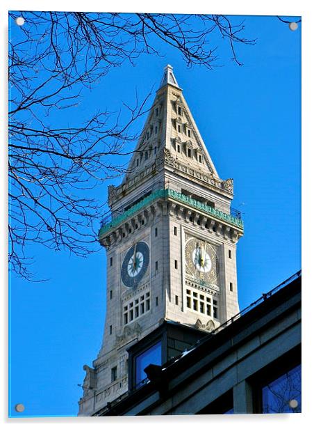 Boston Custom House Tower Acrylic by David Davies