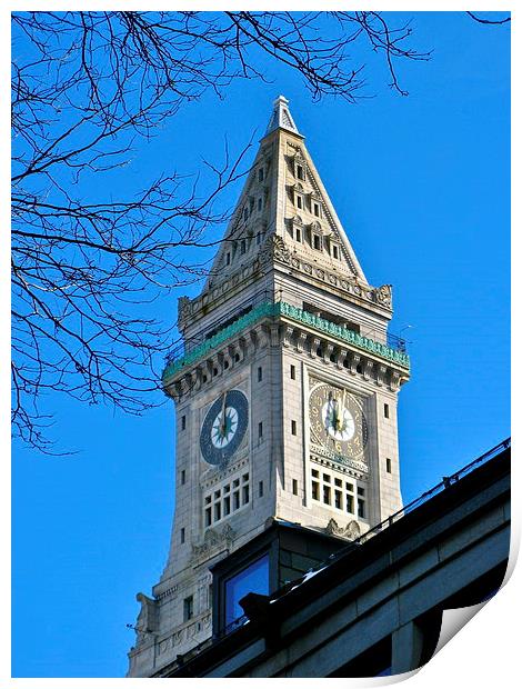 Boston Custom House Tower Print by David Davies