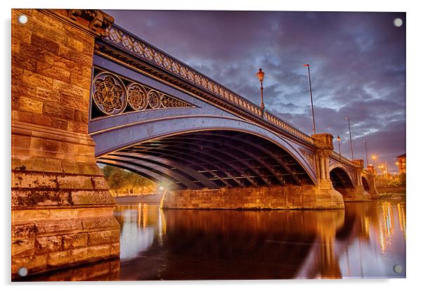 Trent Bridge Reflections Acrylic by Alex Clark