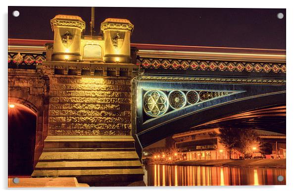 Trent Bridge Light Trails Acrylic by Alex Clark