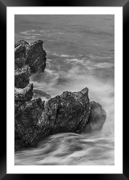 Stormy coastline Framed Mounted Print by Ian Jones