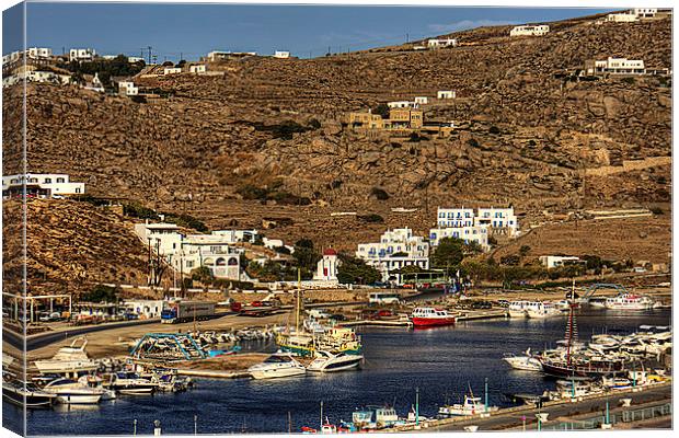The New Harbour in Tourlos Canvas Print by Tom Gomez