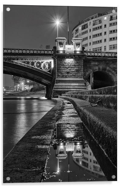 Trent Bridge Reflections Acrylic by Alex Clark