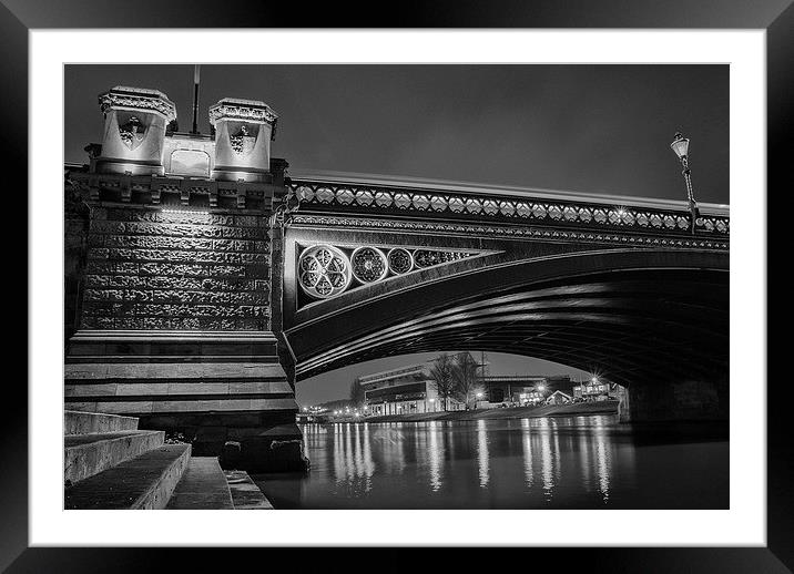 Trent Bridge Light Trails Framed Mounted Print by Alex Clark