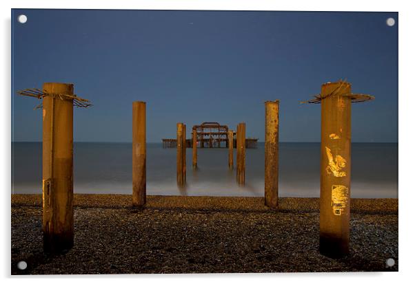 Brighton West Pier Acrylic by Pete Hemington