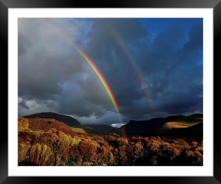 Autumn Rainbows - Snowdonia Framed Mounted Print by Kevin OBrian