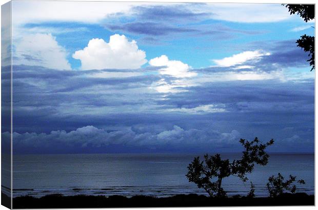 Clouds Building Offshore Canvas Print by james balzano, jr.