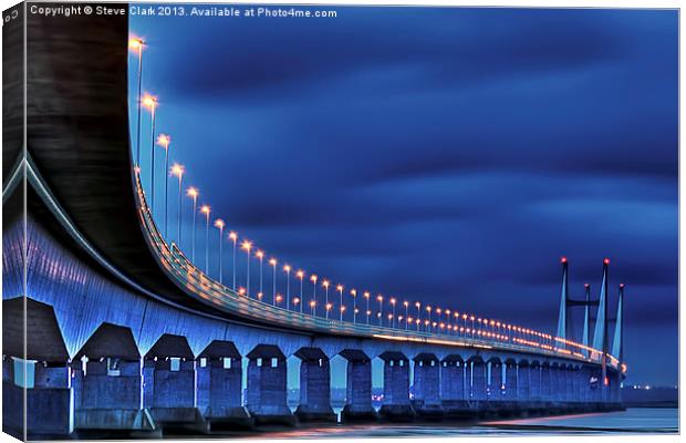 Second Severn Crossing at Night Canvas Print by Steve H Clark