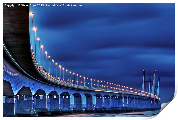 Second Severn Crossing at Night Print by Steve H Clark