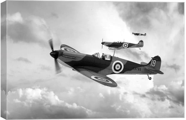 Supermarine Spitfire Mk I BW Canvas Print by J Biggadike