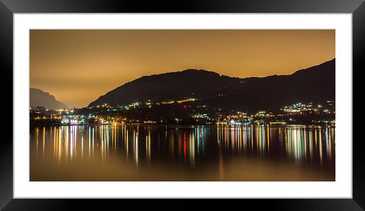 Lights on Lake Como Framed Mounted Print by Phil Wareham