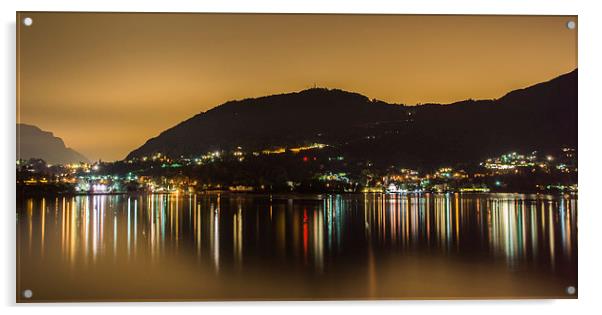 Lights on Lake Como Acrylic by Phil Wareham