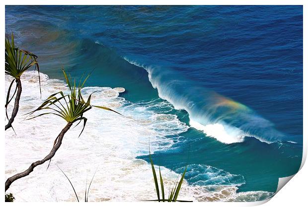 Rainbow in The Waves Print by Bella Perroni