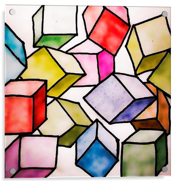 Cubism Acrylic by Sharon Lisa Clarke