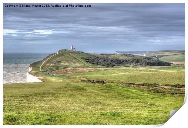 Belle Tout Lighthouse South Downs Sussex Print by Diana Mower