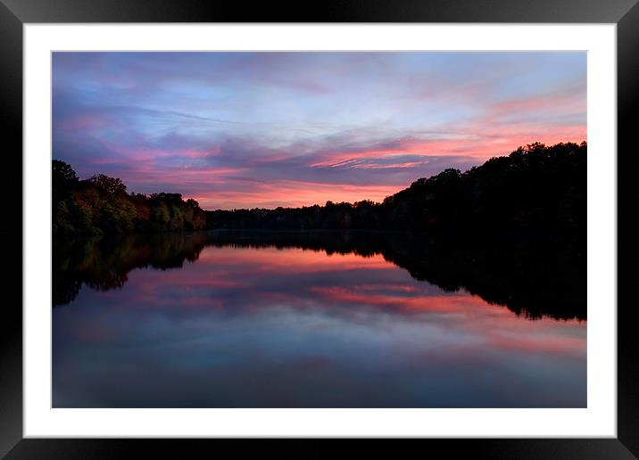 Lake Newport Sunset Framed Mounted Print by Bryan Olesen