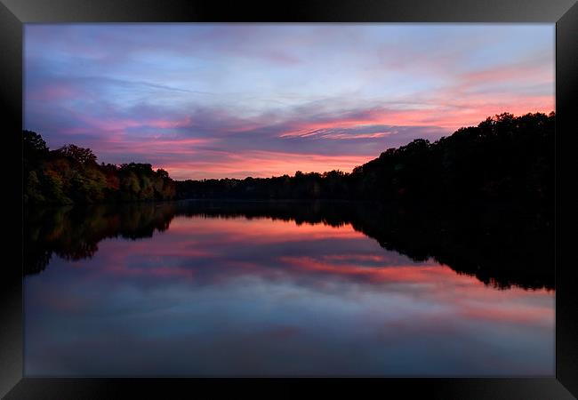 Lake Newport Sunset Framed Print by Bryan Olesen