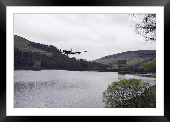 Dambusters Lancaster at the Derwent Dam Framed Mounted Print by Gary Eason