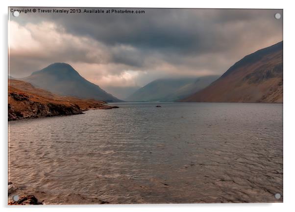 Morning at Wastwater Acrylic by Trevor Kersley RIP