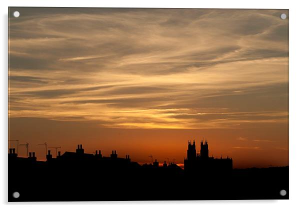 Minster Sunset Acrylic by Lee Bailey