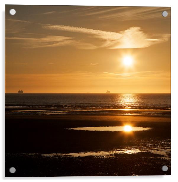 Sangatte beach at sunset Acrylic by Ian Middleton