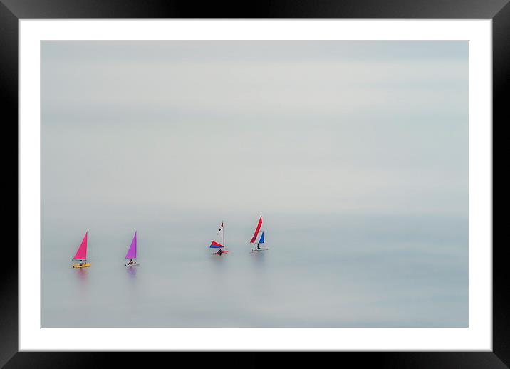 Boats in the Bay Framed Mounted Print by Lee Bailey