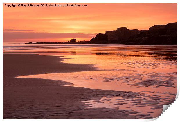 South Shields Beach at Sunrise Print by Ray Pritchard